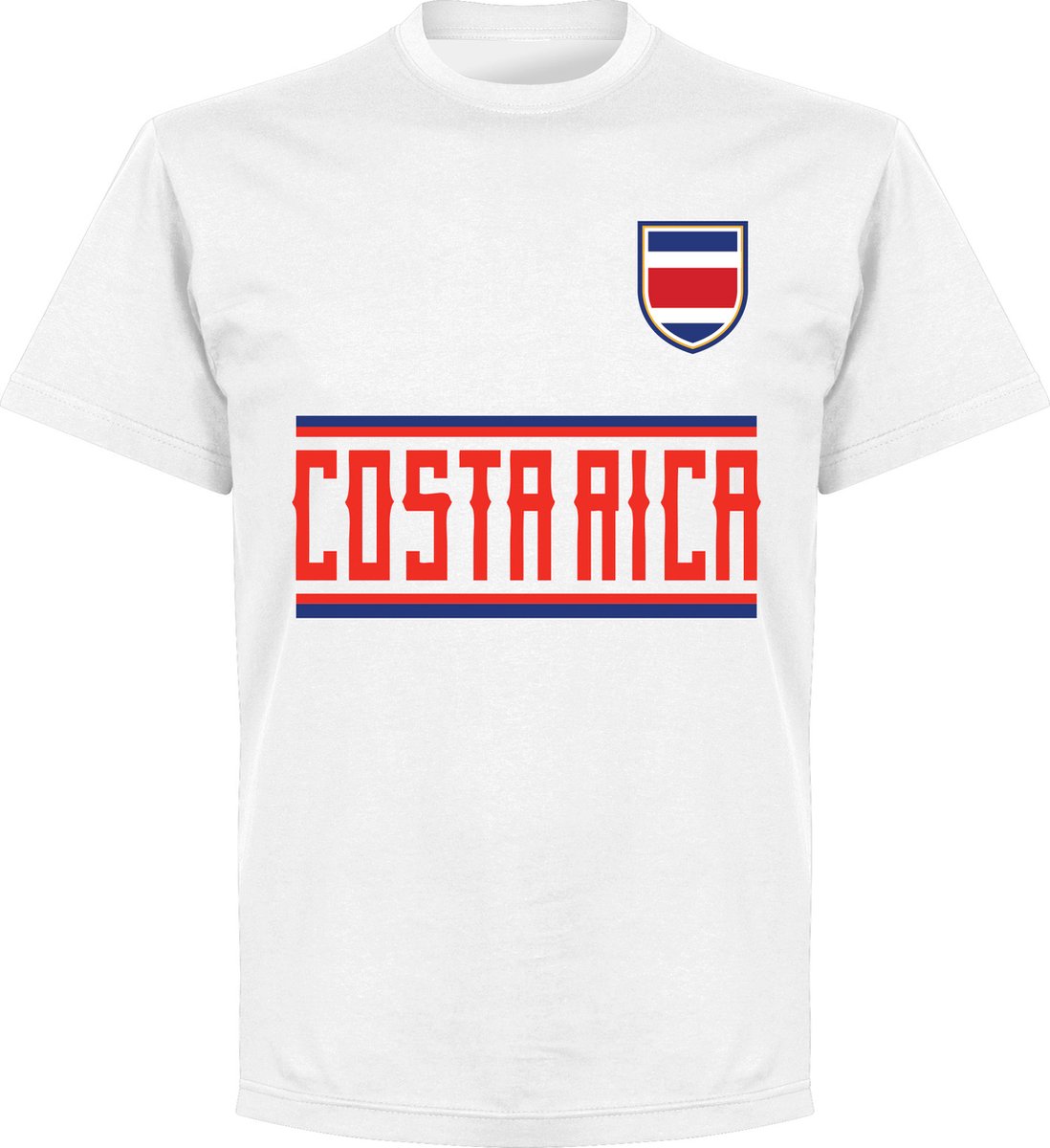 Costa Rica Team T-Shirt - Wit - 4XL