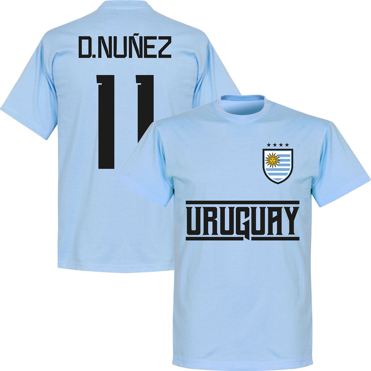 Uruguay Darwin Nunez 11 Team T-Shirt - Lichtblauw - L