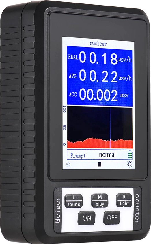 Détecteur De Rayonnement Geiger Counter Portable - Détecte Bêta, Gamma, Rayons X, écran OLED, Rechargeable | Alarme Sonore Et Lumineuse