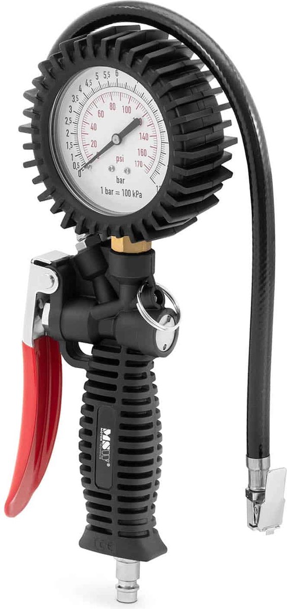 MSW Bandenpomp - 0 - 8 bar - Manometer - 0 - 174 psi