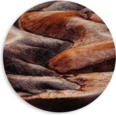 WallClassics - PVC Schuimplaat Muurcirkel - Bruin Kloof - 80x80 cm Foto op Muurcirkel (met ophangsysteem)