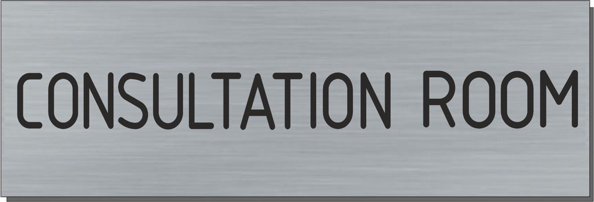 Doorsign - doorplate - deurbord - Consultation room - rectangle - stainless steel look - 5 x 15 cm