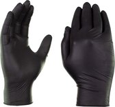 Wegwerp handschoenen zwart 200 stuks - Nitril handschoenen - Poedervrij - zwart - maat L - Nitrile 200 stuks