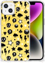 Case Geschikt voor iPhone 14 GSM Hoesje met doorzichtige rand Punk Yellow