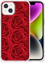 GSM Hoesje Geschikt voor iPhone 14 Anti Shock Case met transparante rand Red Roses