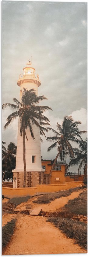 WallClassics - Vlag - Lighthouse - Galle - 20x60 cm Foto op Polyester Vlag