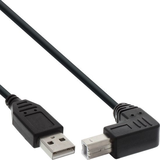 InLine USB-A naar haakse USB-B kabel - USB2.0 - 5 meter | bol