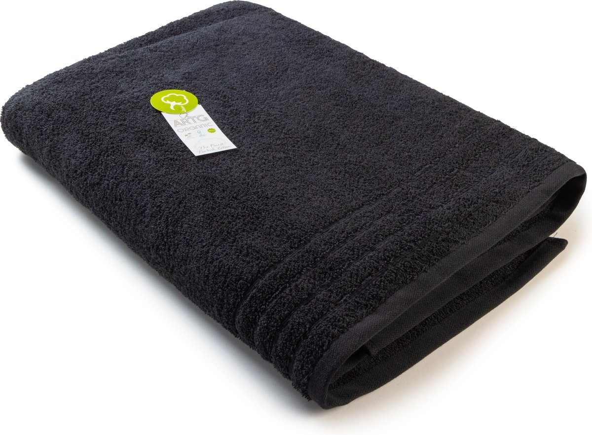 ARTG® Organic - Biologisch Katoen - Strandhanddoek - 100 x 180 cm - Zwart - Black