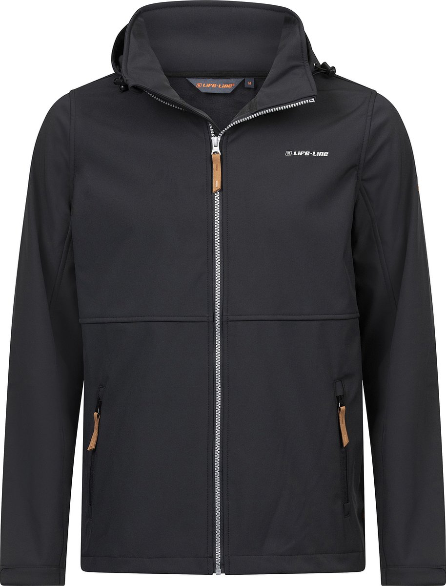 Life-Line Kasper Softshell Outdoorjas Heren Zwart