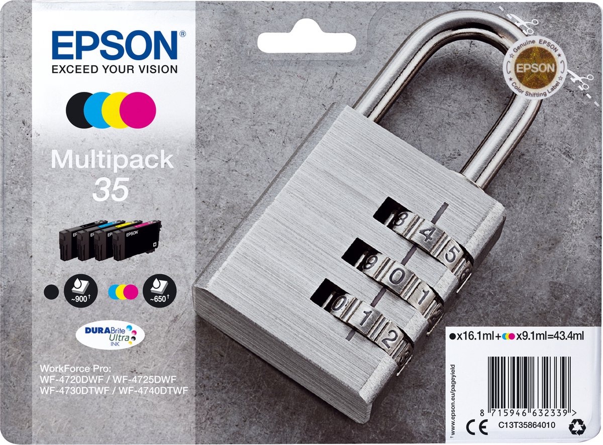 Epson Padlock Multipack 4-colours 35 DURABrite Ultra Ink