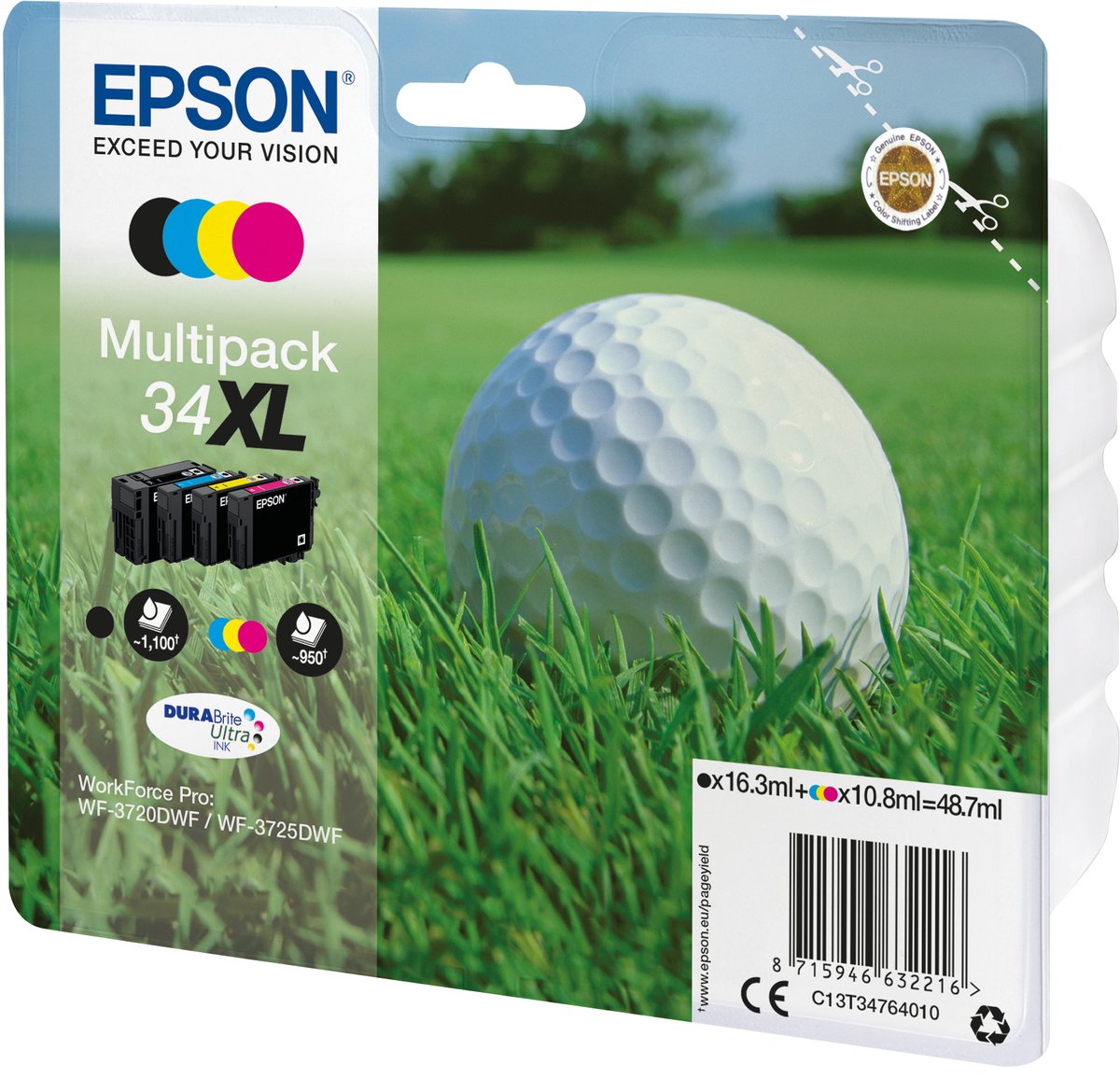 Epson Golf ball Multipack 4-colours 34XL DURABrite Ultra Ink