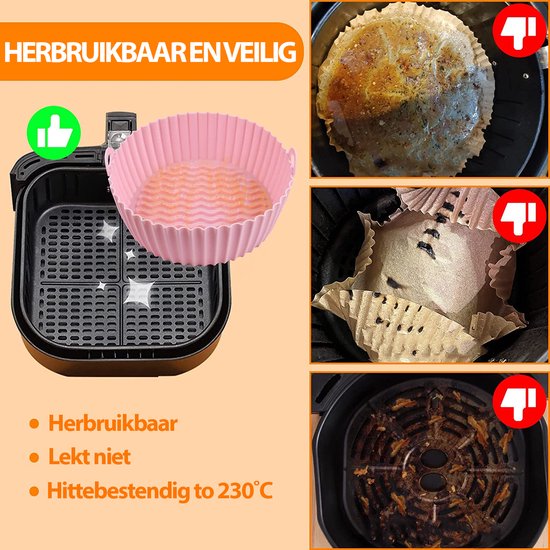 ZVD 2 stuks siliconen bakplaten voor de airfryer - herbruikbaar