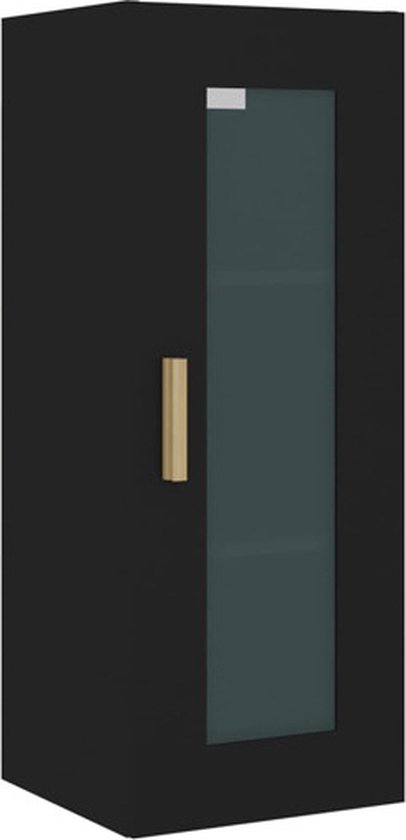 Wandkast 80x39x40 cm spaanplaat zwart eikenkleurig kopen