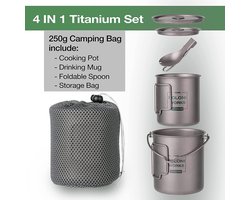 Camping kookgerei set - Outdoor kookgerei set -  voor kamperen wandelen picknick reizen – duurzaam