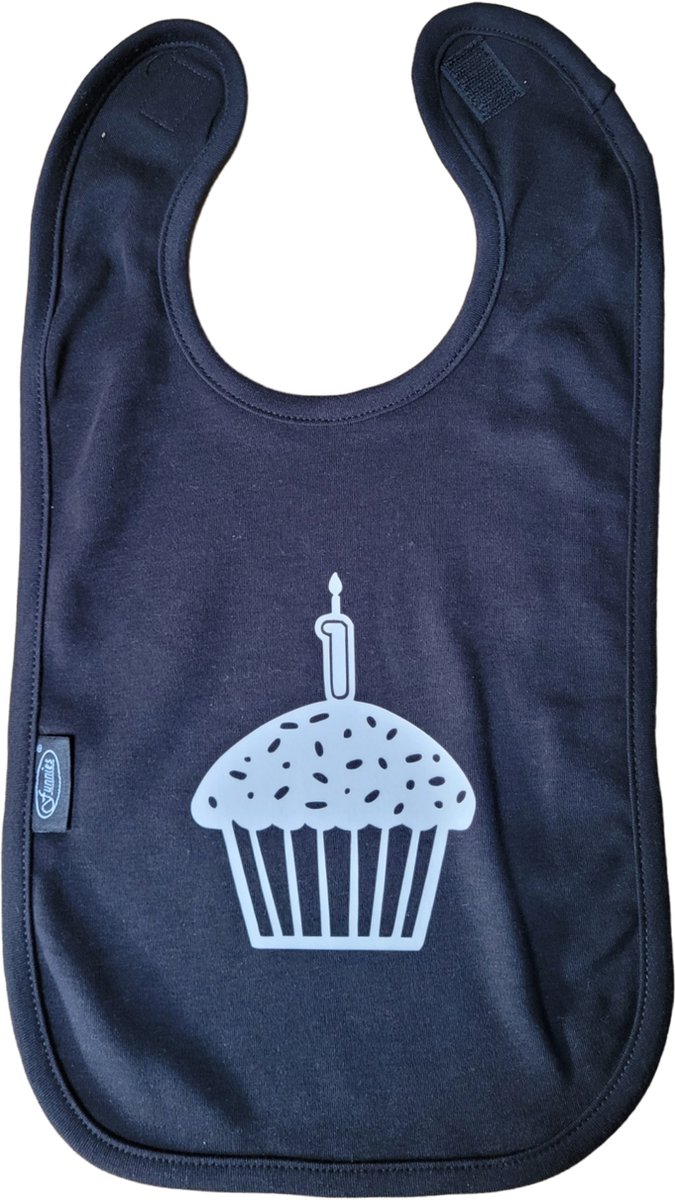 Goedkoopste Verjaardag - slab - cupcake - geschenk - baby - peuter- knoeien