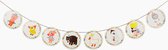 Originele Slinger Dieren Rond | Karton – Vlag – Versiering – Banner – Guirlande | Oranje – Blauw – Wit | Verjaardag – Feest – Party – Birthday – Babyshower - Kinderverjaardag | Kids – Jongen | Kinderkamer Decoratie
