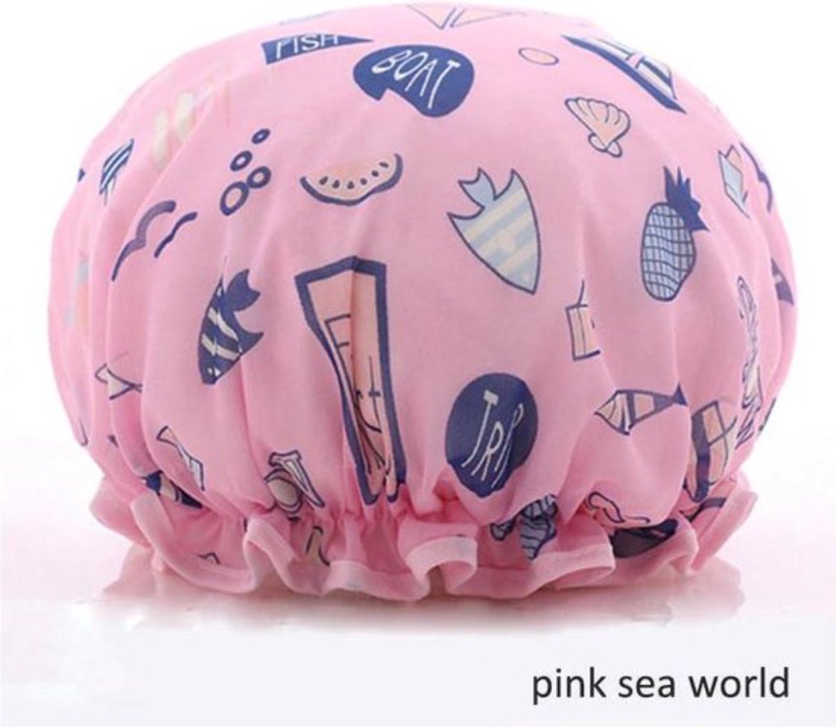 2  x Dikke Douche muts - Shower Cap - Pink Sea World - Waterdicht - BadMuts - Dubbele Laag - Douchemuts Haar Cover Bedekking - Vrouwen Benodigdheden DoucheCap Badkamer Accessoires - New Age Devi