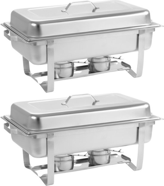 Hendi chafing dish set - buffetwarmer economic - 9 liter - warmhoudschaal - 60x35,8x(h)29,5cm - set van 2