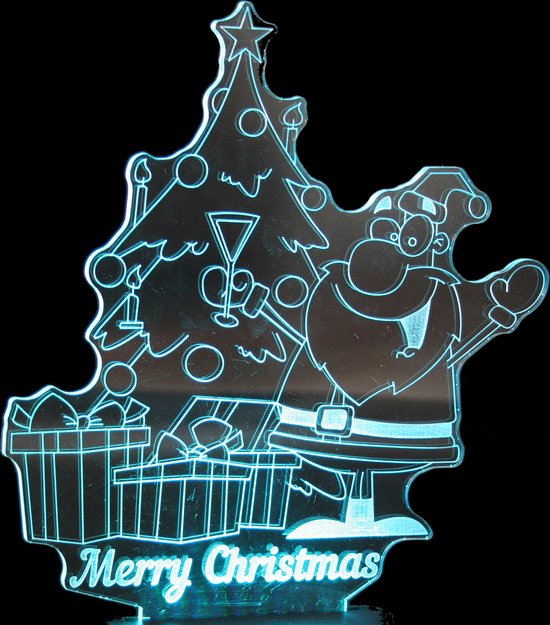 Gravure 'Merry Christmas' pour veilleuse 3D Illusion - taille insert 72x4mm