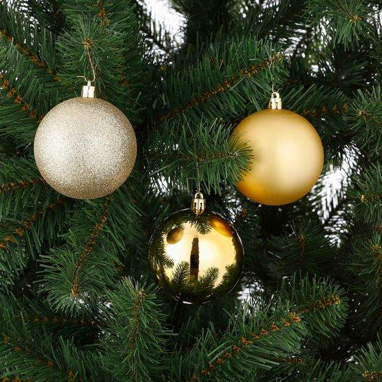 Package boules de Noël 46x babioles de Noël en plastique d' or mix - décorations Décorations pour sapins de Noël/ décorations d'arbre / décorations de Noël