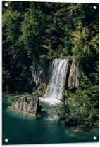 WallClassics - Poster de jardin - Cascade se jetant dans la mer - 60 x 80 cm Photo sur poster de jardin (décoration murale pour l'extérieur et l'intérieur)