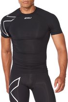 2XU Core Compression Shirt Heren - sportshirts - zwart/zilver - Mannen
