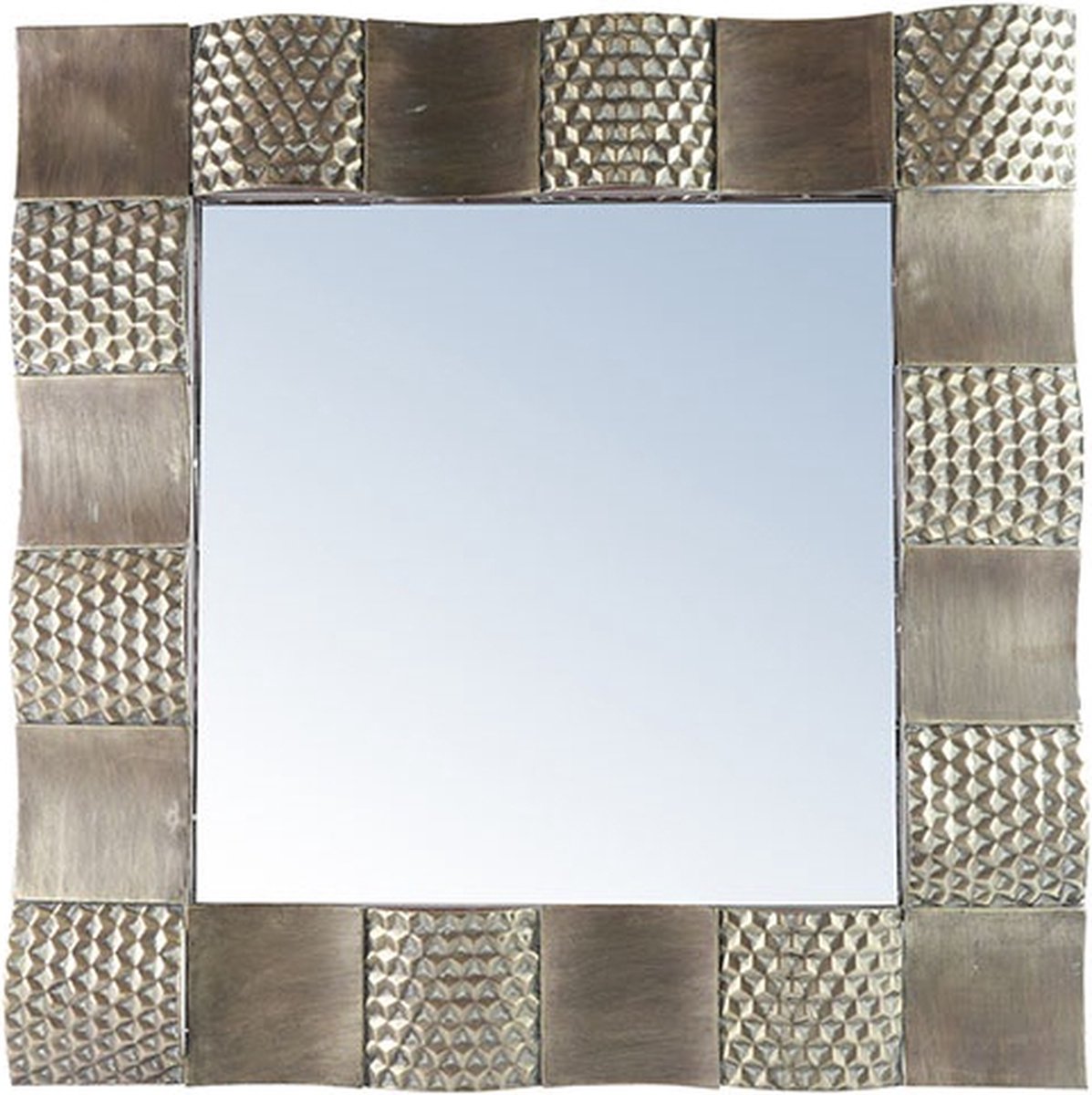 Industriële wandspiegel - Wandspiegel metaal - messing L5,5B90H90CM