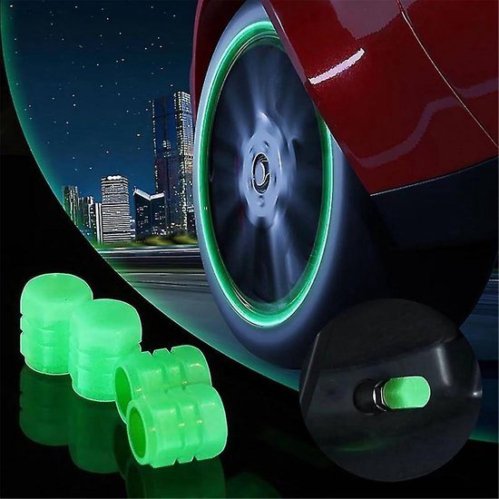 ER- Products - Glow de valve phosphorescent - vert - 4 pièces - bouchons de  valve de... | bol.com