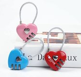 Hartjesslot - Liefdesslot - Blauw - Hart - Slot - Cijferslot - Liefde - Love - Koffer - Valentijn cadeautje voor haar & hem
