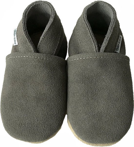 Chaussures bébé en daim gris foncé de Bébé-Slofje taille 16/17 - 0-6 mois