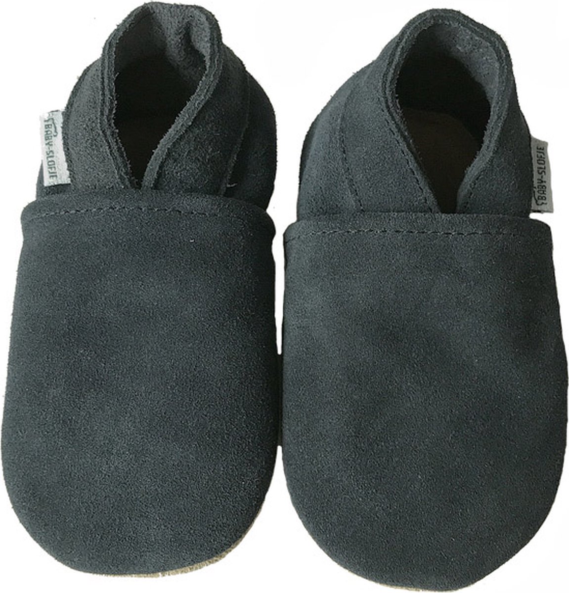 Donkerblauw suede babyslofjes van Baby-Slofje maat 16/17, 0-6 maanden