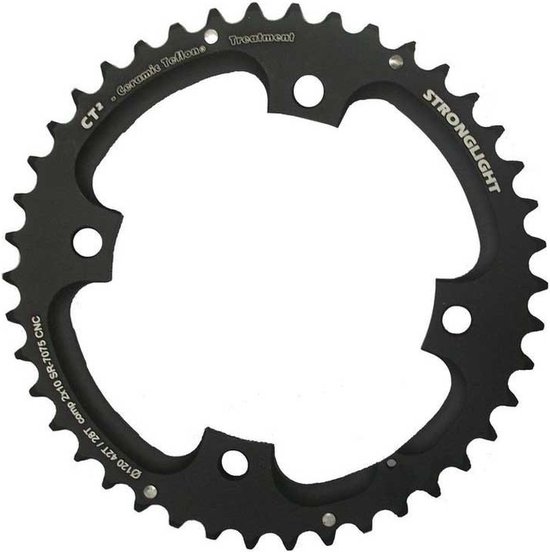 TA Specialites Gravel X110 GRX-2 Kettingblad Buiten 110mm Steek 10/11/12 Speed Zwart