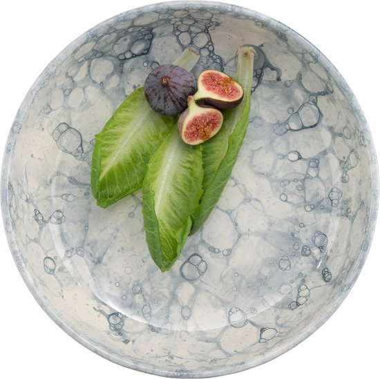 Bowls and Dishes Bol en Poterie Espuma | Bol | Plateau à fruits | Saladier | Accessoire de maison bas 31 cm gris