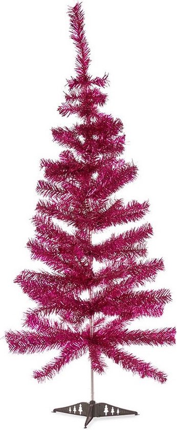 Krist+ Kunst kerstboom - fuchsia roze - H120 cm - kunststof - kunstboom