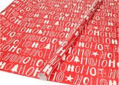 Kerst inpakpapier - 200 x 70 cm - rood Ho Ho Ho - cadeaupapier