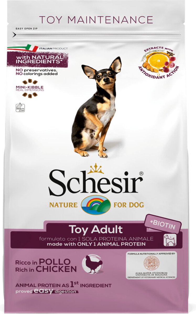 6x Schesir Hondenvoer Dry Toy Kip 2 kg