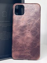 Minim Premium Leather Back Cover Dark Brown Apple iPhone 11 Pro Max