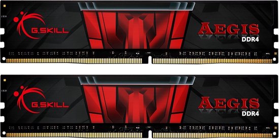 G.Skill Aegis F4-2666C19D-32GIS - Geheugen - DDR4 - 32 GB: 2 x 16 GB - 288-PIN - 2666 MHz - Cl19 - 1.2 V - rood, zwart