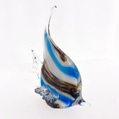 AL - Glaswerk - Maanvis Klein - Wit / Blauw