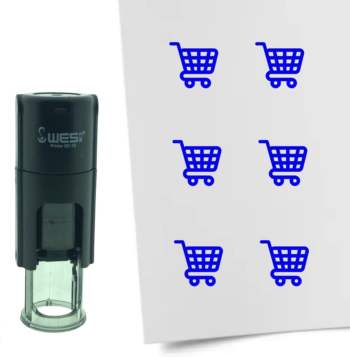 CombiCraft Stempel Winkelwagen 10mm rond - groene inkt