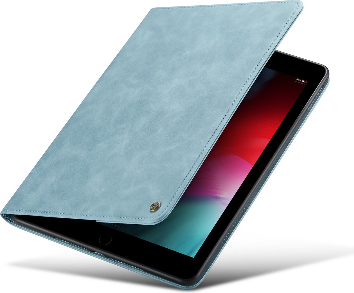 Casemania Hoes Geschikt voor Apple iPad Air 2020 - Air 4 10.9 inch (2020) Aqua Blue - Book Cover