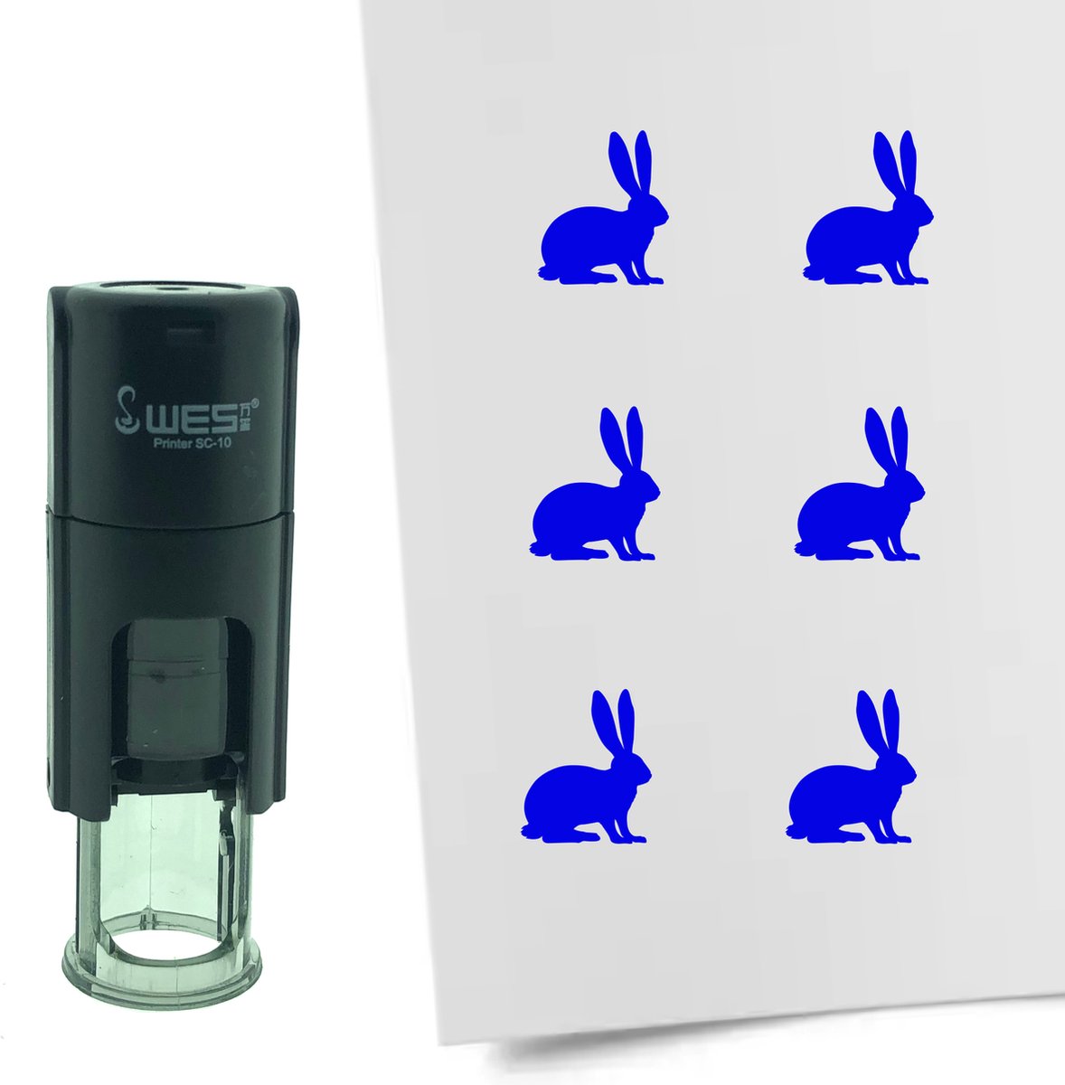 CombiCraft Stempel Konijn 10mm rond - groene inkt