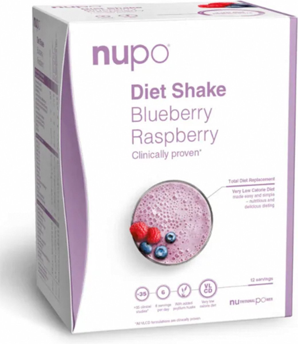 Nupo | Dieet Shake | Blueberry Raspberry | 12 x 32 gram | Snel afvallen zonder poespas!