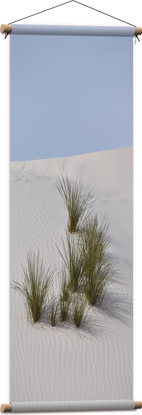 WallClassics - Textielposter - Grassen in het Zand in Duinen - 40x120 cm Foto op Textiel