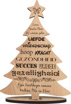 Noël - carte de vœux en bois personnalisée - carte en bois - Noël - version luxe avec eigen naam