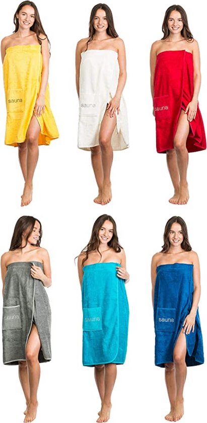 Peignoir Femme ZHAOCAI – Serviette De Sauna Absorbante, Avec Poche Et Taille élastique – Parfait Pour Spa, Plage, Piscine