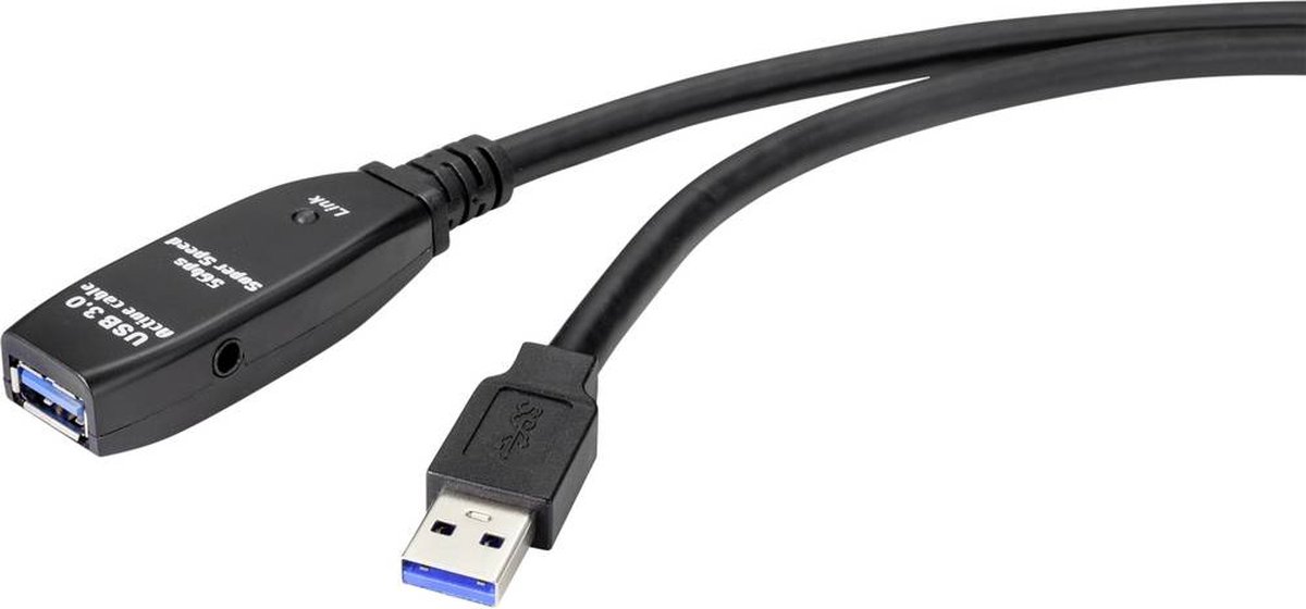 Renkforce RF-4598344 USB-kabel USB 3.2 Gen1 USB-A stekker, USB-A bus 5.00 m Zwart