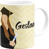 Mok hoera geslaagd | Geslaagd cadeau | Mok geslaagd | Geslaagd cadeau school jongen & meisje | Geslaagd cadeau diploma| ontbijtmok | Fotofabriek