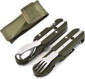 Outdoor Camping Servies Roestvrijstalen Zakmes Vork en Lepel Combinatie Servies