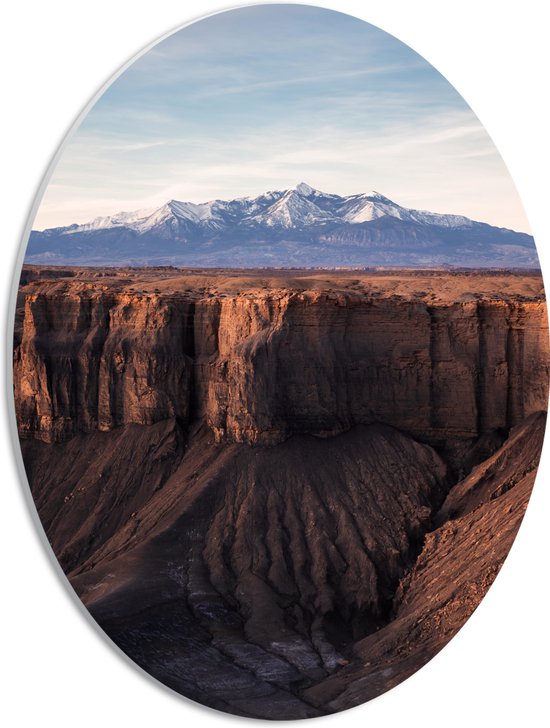 WallClassics - Panneau en mousse PVC ovale - Ravin Droog - Photo 30 x 40 cm sur ovale (avec système de suspension)